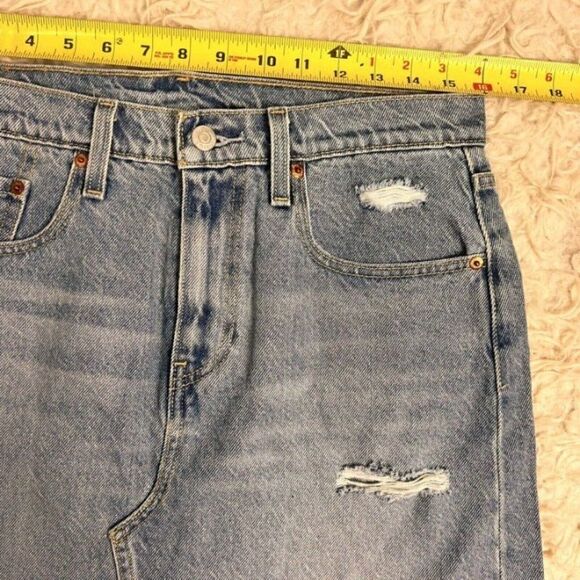 Levi’s High Rise Deconstructed Mini Skirt Women’s Size 30 Distressed NWOT - Picture 6 of 11